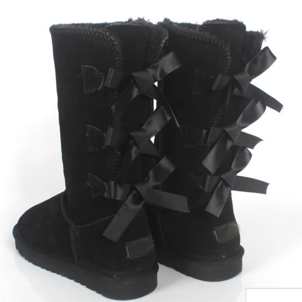 Bailey Bow II Black Suede Tall Ugg Boots